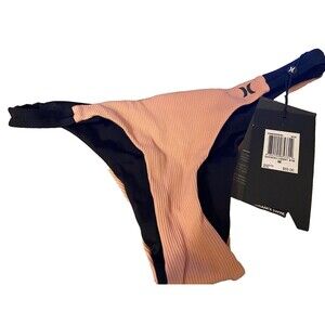 Hurley Women's Quick Dry Ribbed Cheeky Bikini Bottom  sz M Pink 6GA